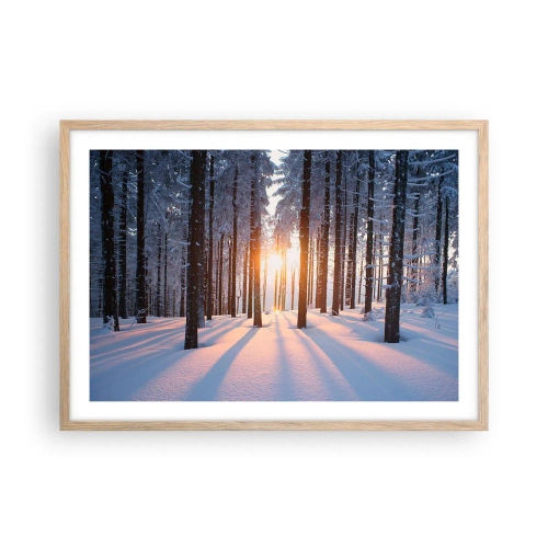 Poster în ramă de stejar deschis - În mod clar în alb și negru - 70x50 cm
