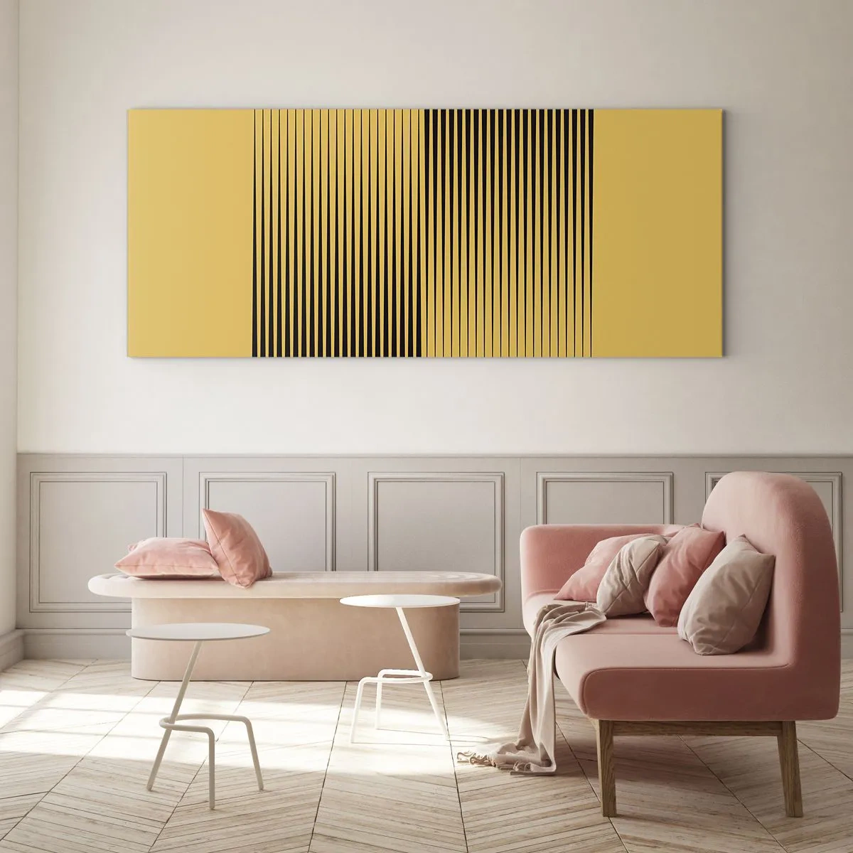 Tablou pe sticlă - Pătratul contrariilor - 100x40 cm