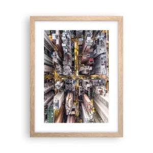 Poster în ramă de stejar deschis - Salutări din Hongkong - 30x40 cm