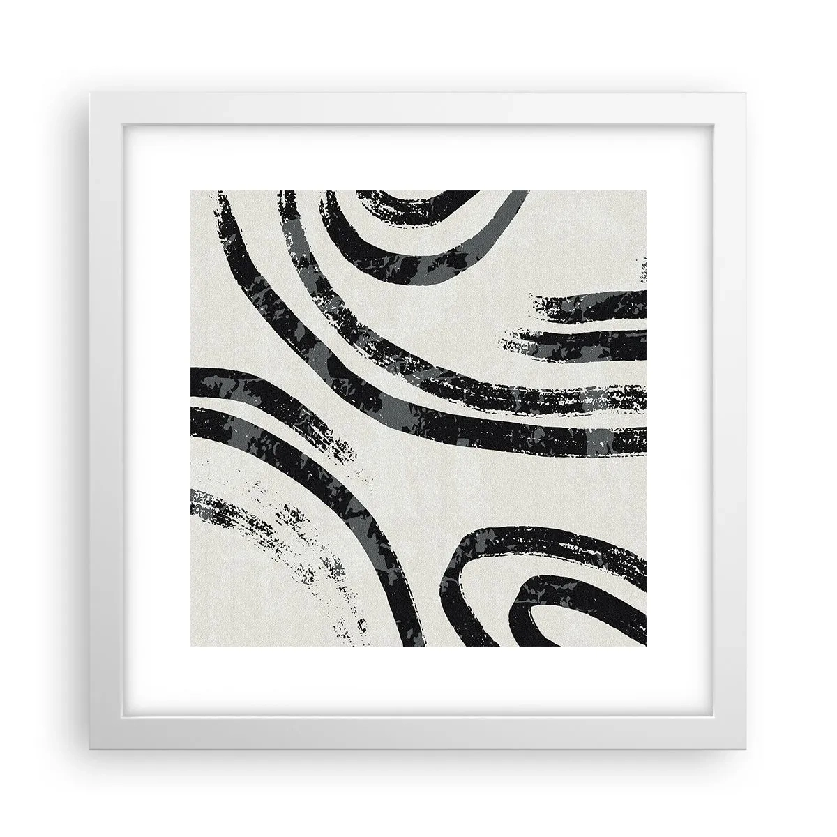 Poster în ramă albă - Pe jumătate oprit - 30x30 cm