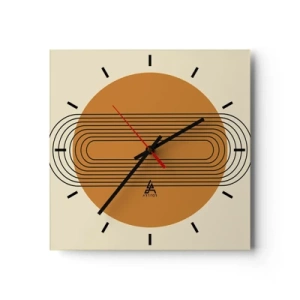 Ceas de perete - Ceas pe sticlă - Planul perfect - 40x40 cm
