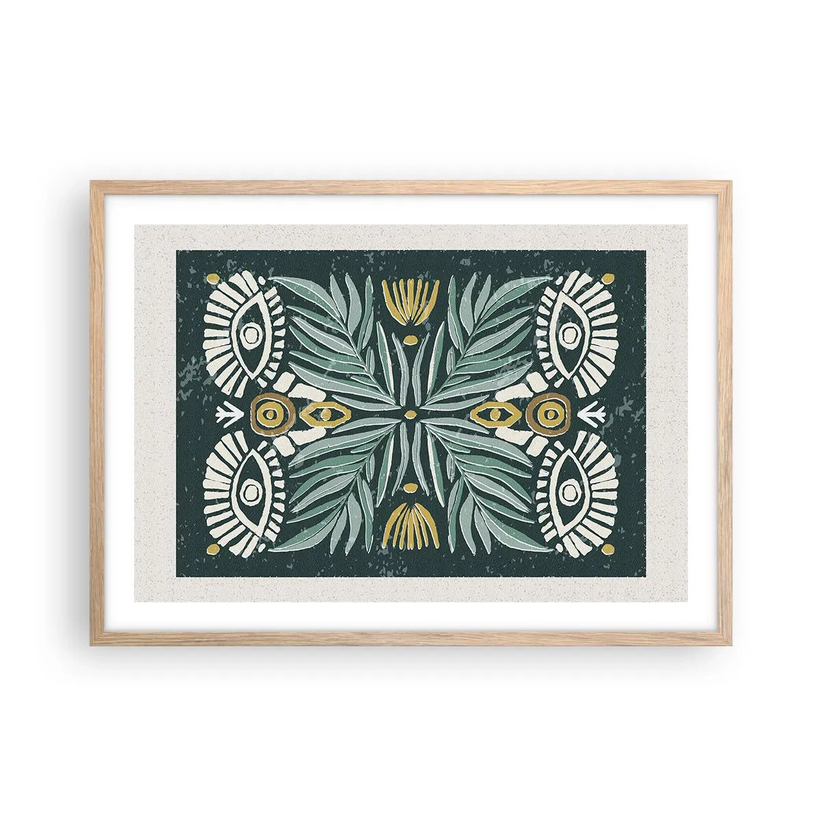 Poster în ramă de stejar deschis - Ca un decupaj folcloric - 70x50 cm