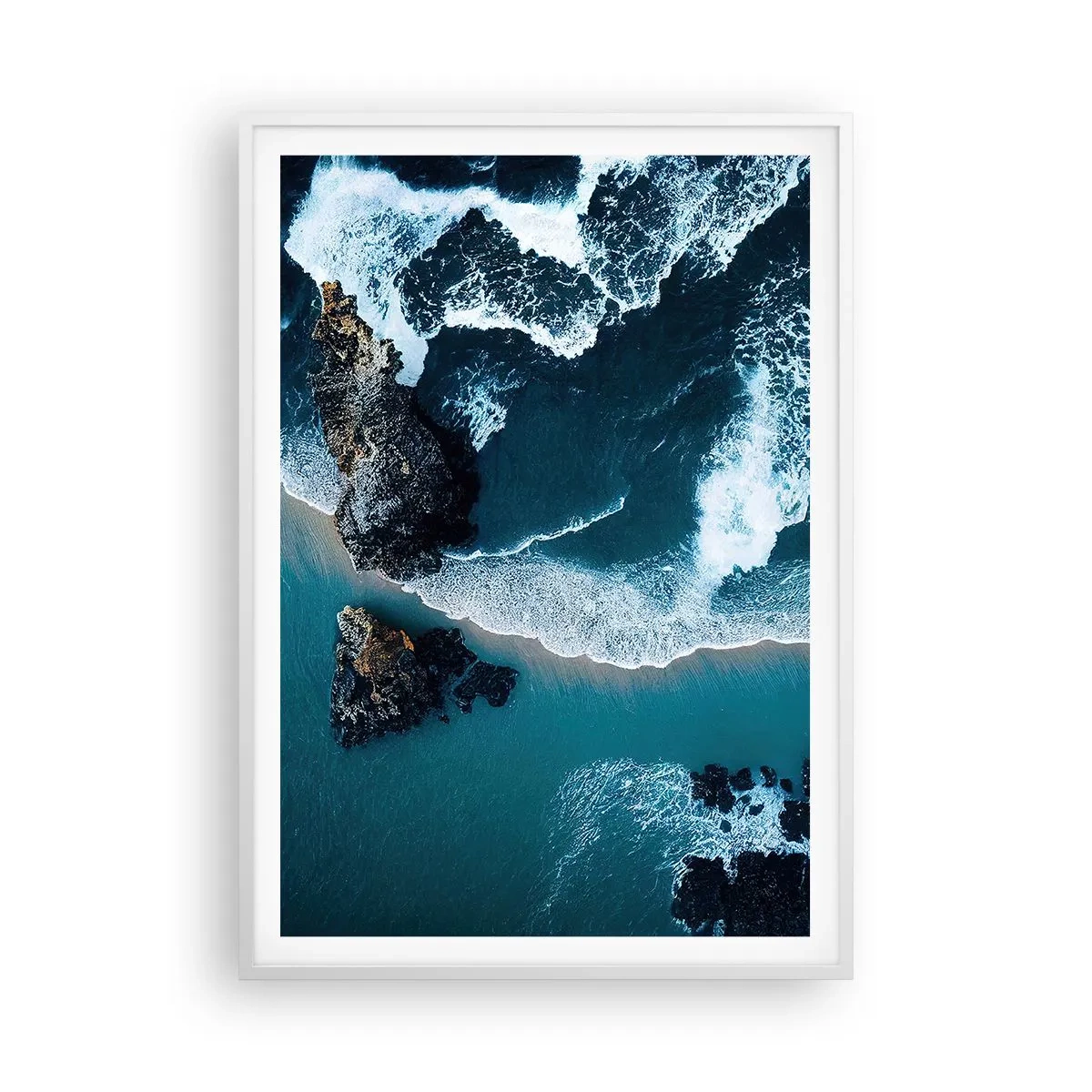 Poster în ramă albă - Înfășurate în valuri - 70x100 cm