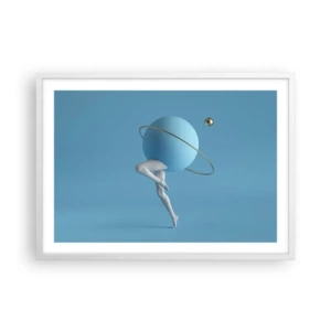 Poster în ramă albă - Și planetele o iau razna - 70x50 cm