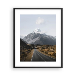 Poster în ramă neagră - Drumul spre inima munților - 40x50 cm