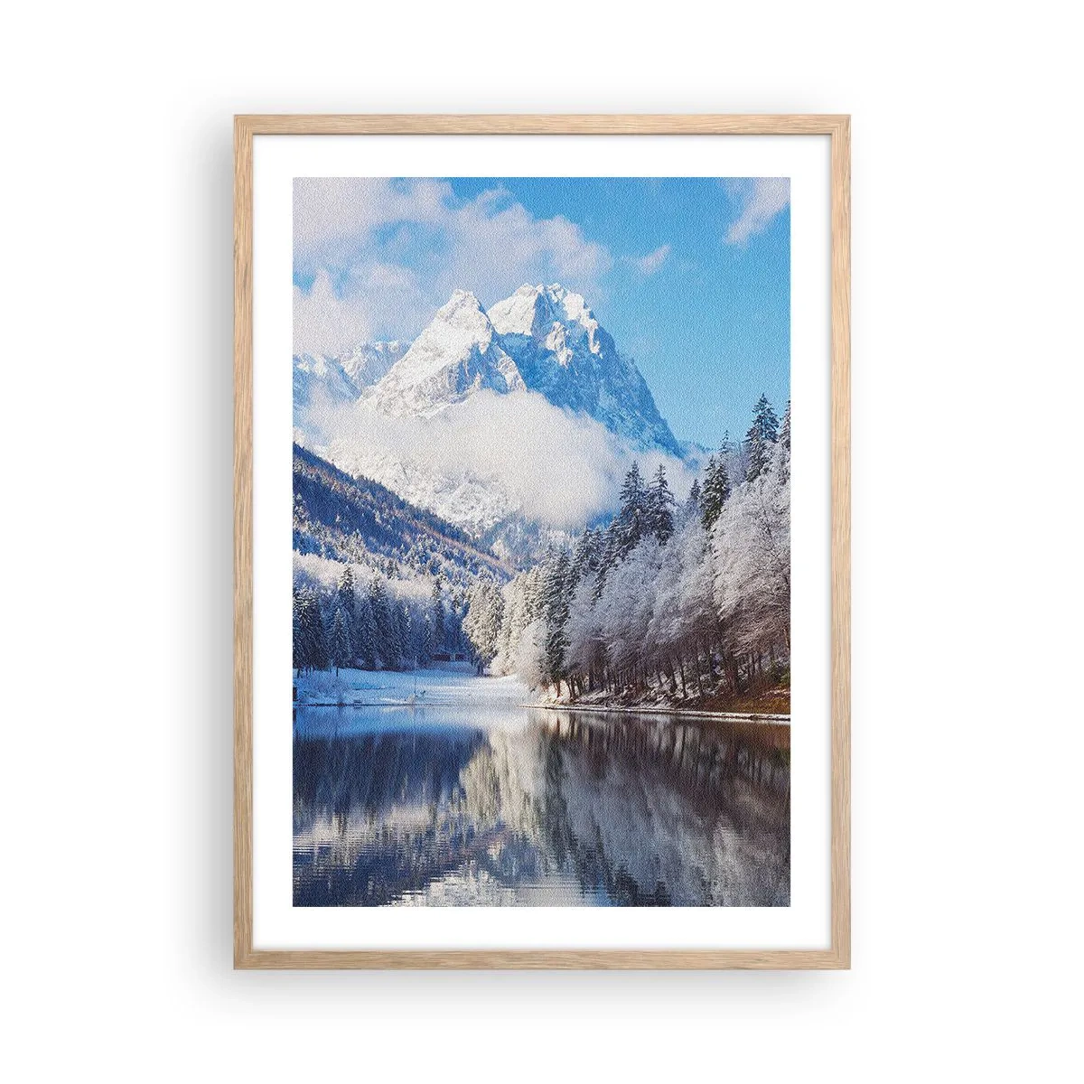 Poster în ramă de stejar deschis - Veghe de zăpadă - 50x70 cm