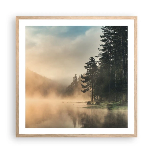 Poster în ramă de stejar deschis - Nașterea unei zile - 60x60 cm