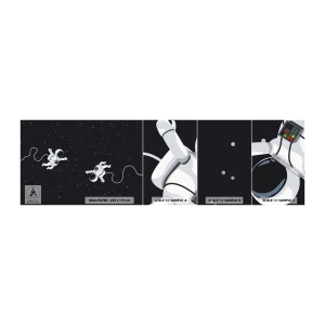 Mostră tapet autocolant Deluxe Sticker - Dansul spațial - Abstracția, Astronaut, Cosmos - 100x30 cm