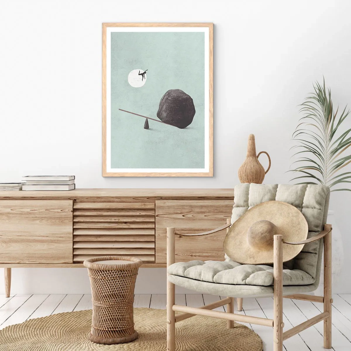 Poster în ramă de stejar deschis - Visul îndeplinit - 61x91 cm