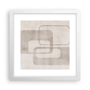 Poster în ramă albă - Fuga geometrică - 30x30 cm