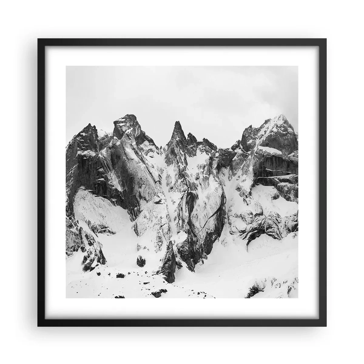 Poster în ramă neagră - Amenințarea crestei de granit - 50x50 cm