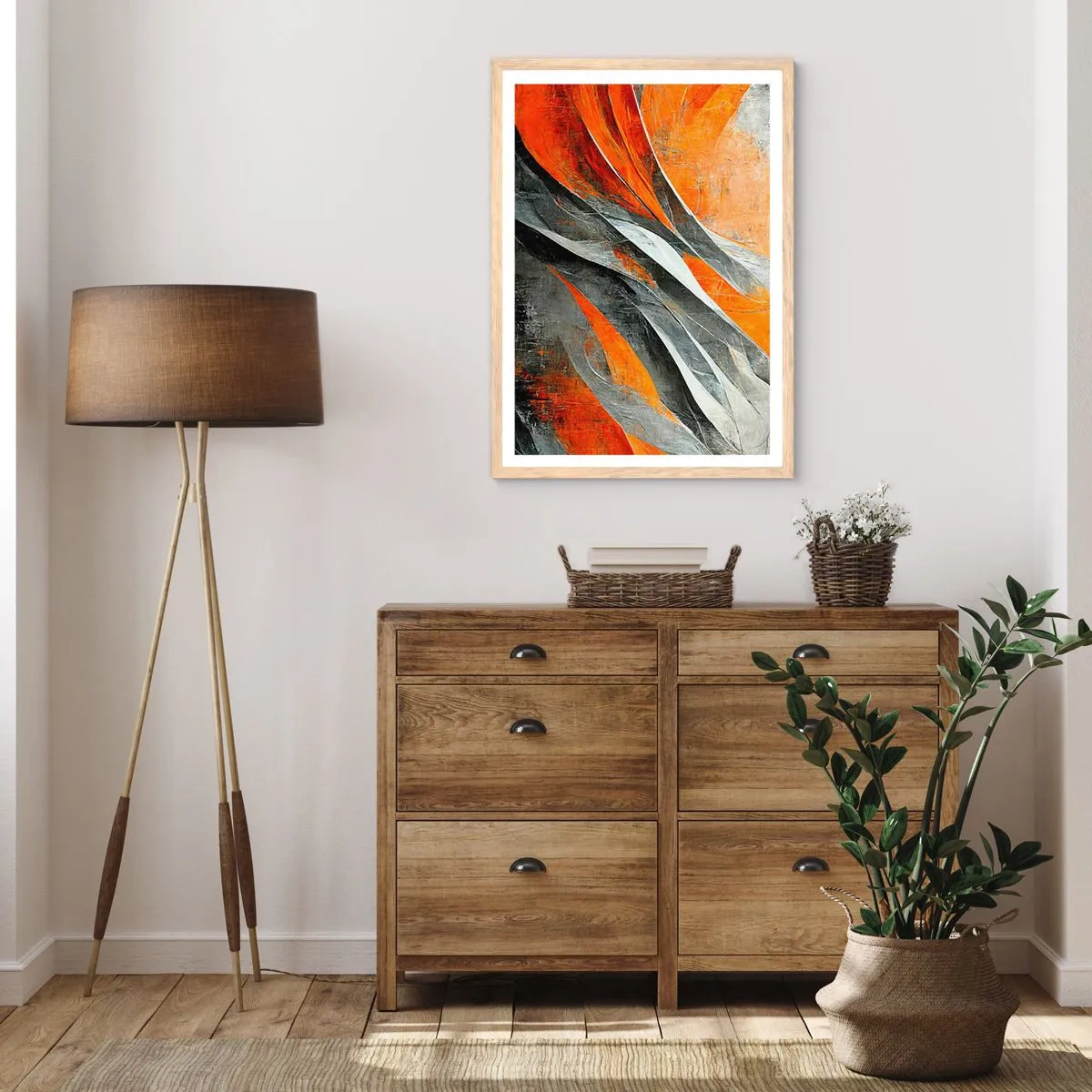 Poster în ramă de stejar deschis - Căldură și frig - 40x50 cm