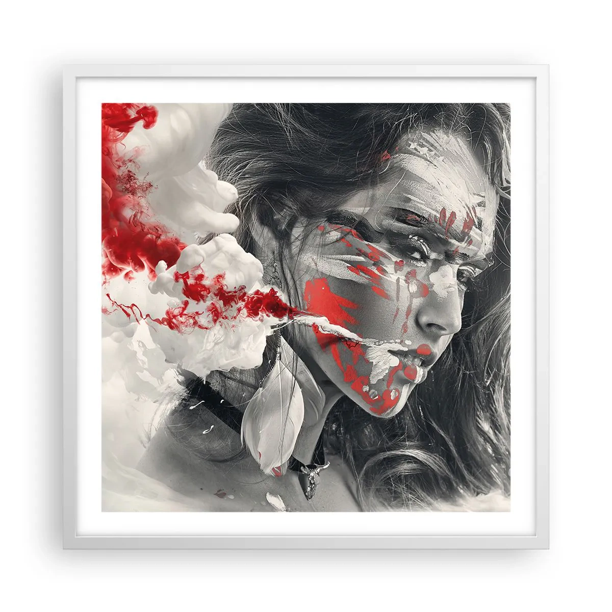 Poster în ramă albă - În aburul absurdului - 60x60 cm