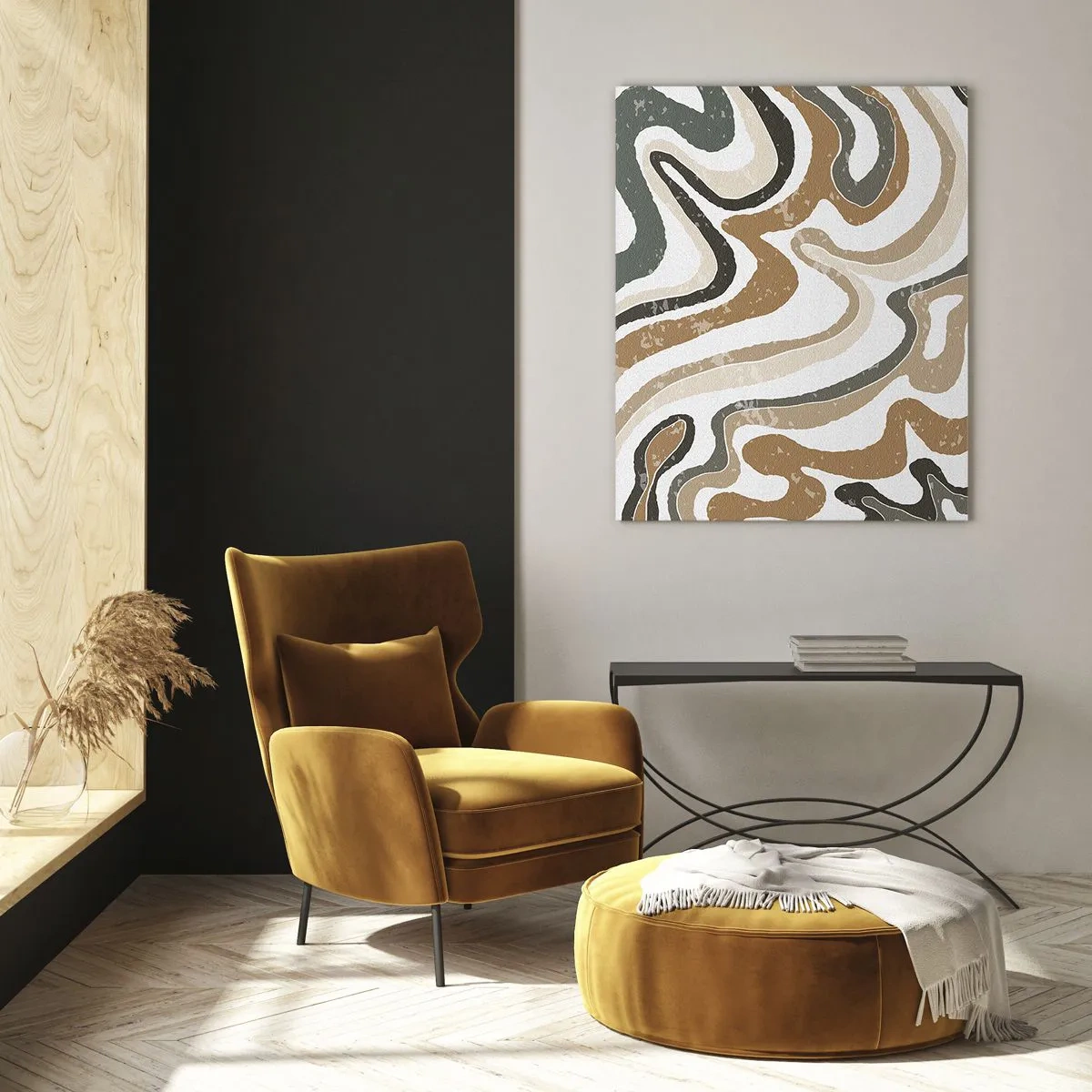 Tablou pe sticlă - Meandrele culorilor pământului - 50x70 cm