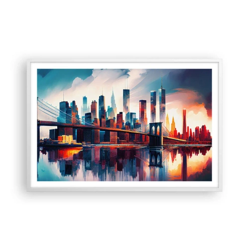 Poster în ramă albă - New York fenomenal - 91x61 cm