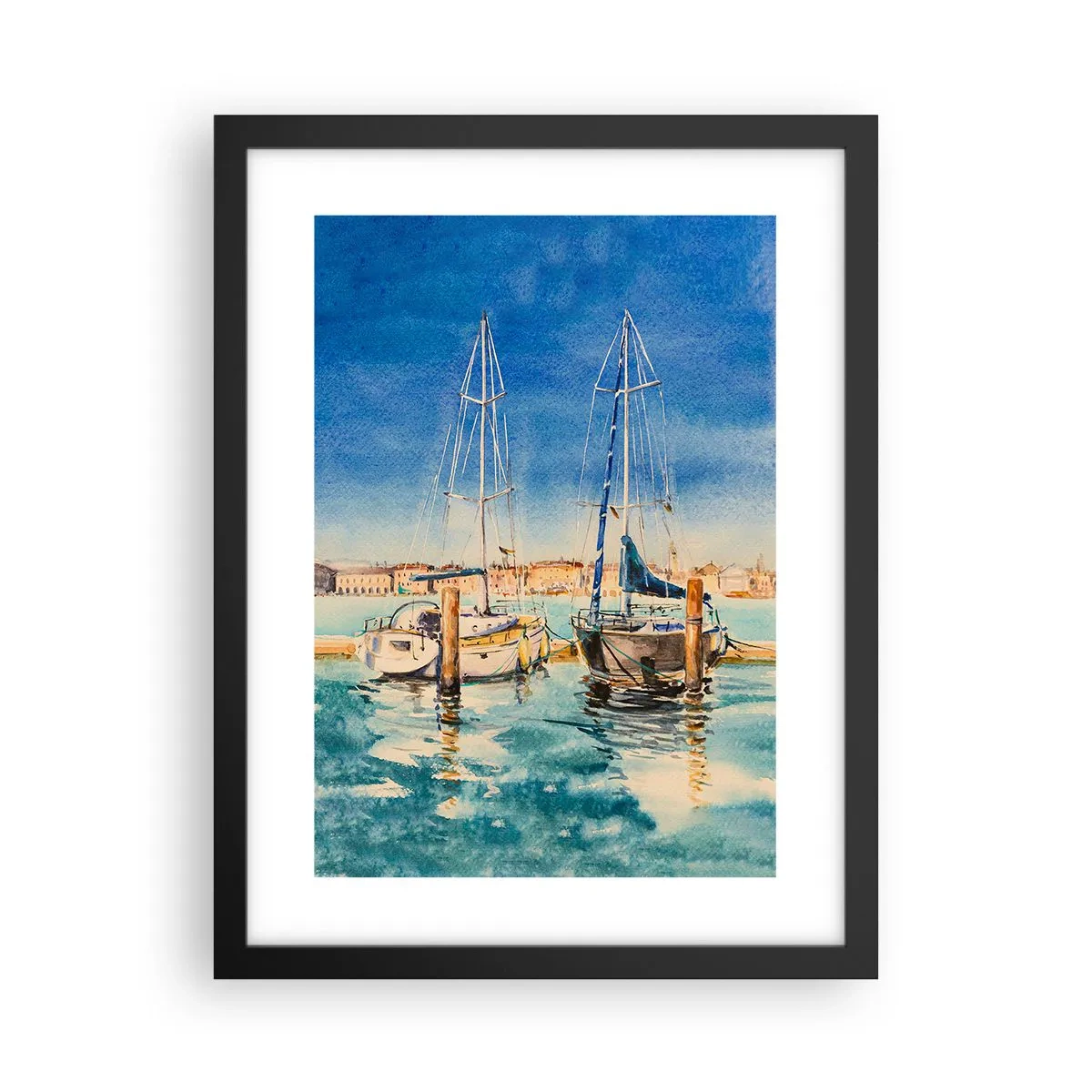 Poster în ramă neagră - Laguna însorită - 30x40 cm