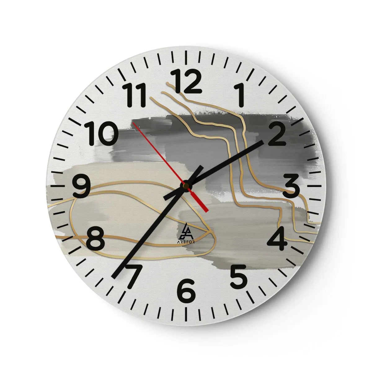 Ceas de perete - Ceas pe sticlă - Persistență și mișcare - 30x30 cm