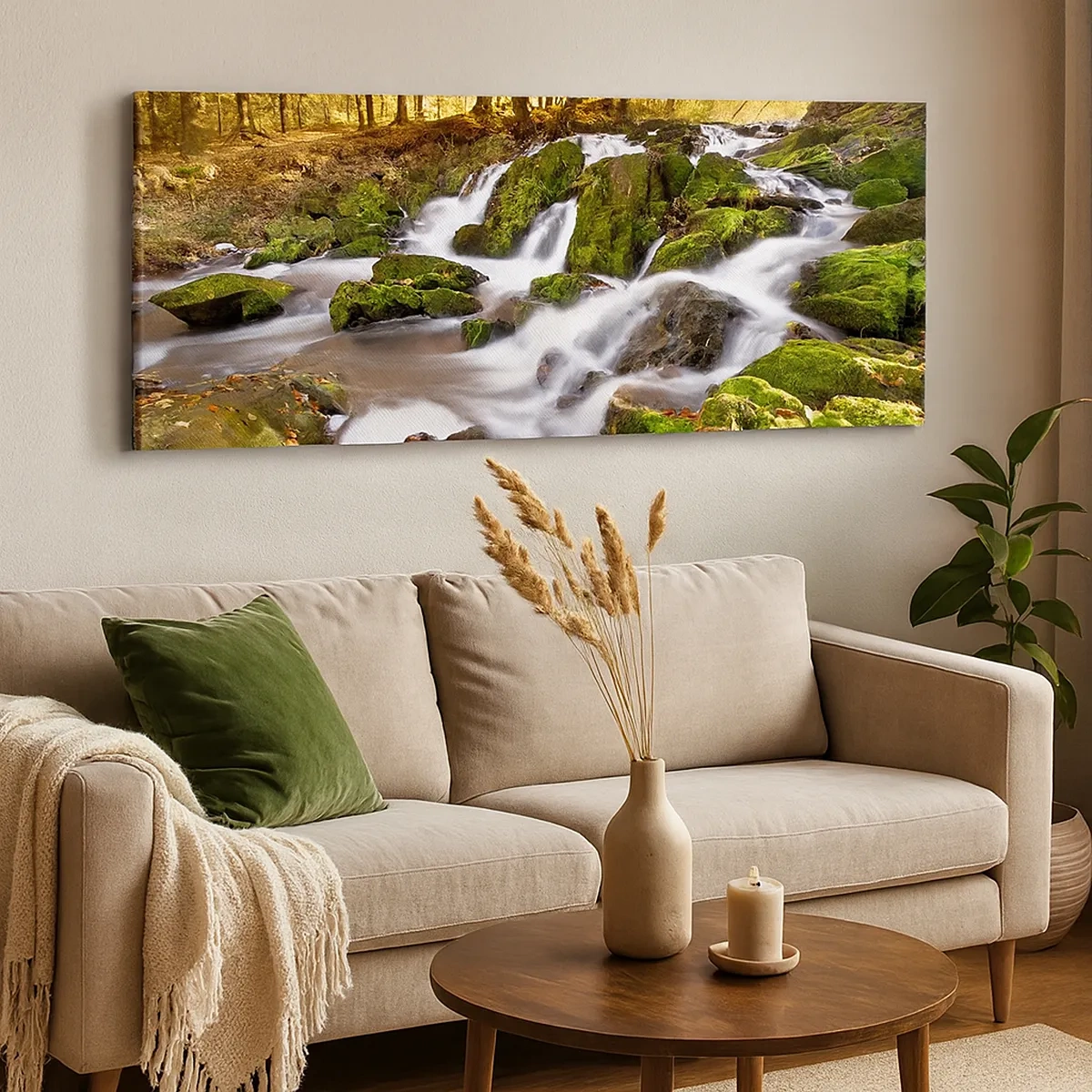 Tablou pe pânză - Repede prin pădure de toamnă - 30x30 cm