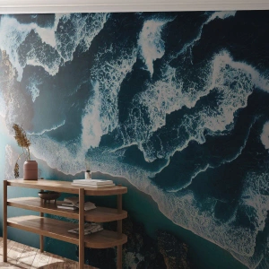 Tapet Premium Sand - Înfășurate în valuri - faleza, Mare, Natură - 100x70 cm