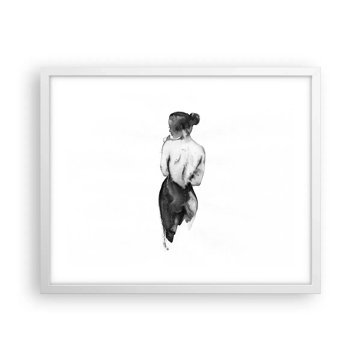 Poster în ramă albă - Cu ea lumea dispare - 50x40 cm