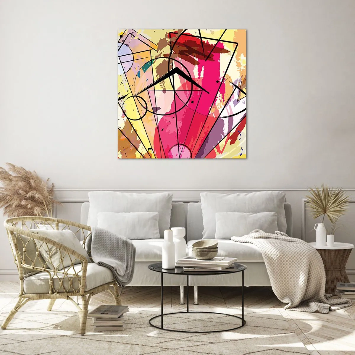 Tablou pe sticlă - Explozie - 70x70 cm