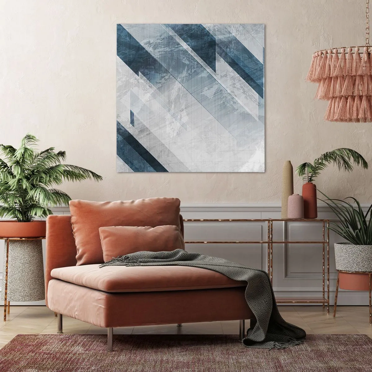 Tablou pe pânză - Compoziția spațială - mișcarea griului - 50x50 cm