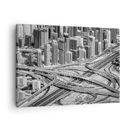 Tablou pe pânză Canvas - O vedere de sus a Dubaiului - 70x50cm - Dubai - orașul imposibil - Decorațiune modernă pentru perete pentru living și dormitor ARTTOR