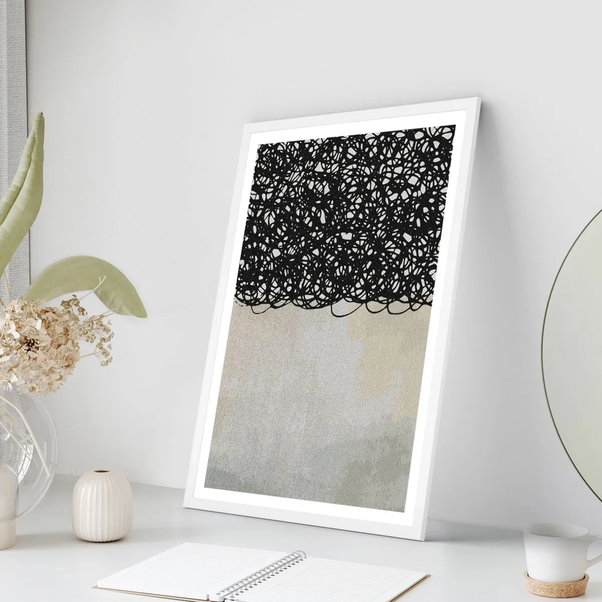 Poster în ramă albă - Abstracție înfășurată - 50x70 cm