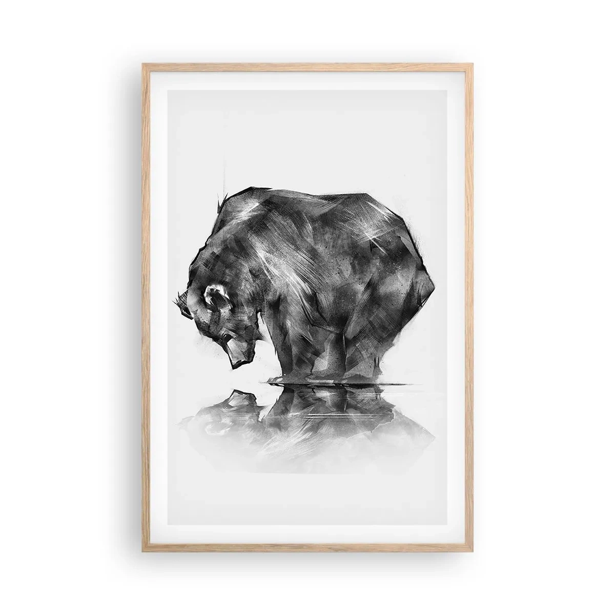 Poster în ramă de stejar deschis - Mă bucur să văd pe cineva apropiat - 61x91 cm