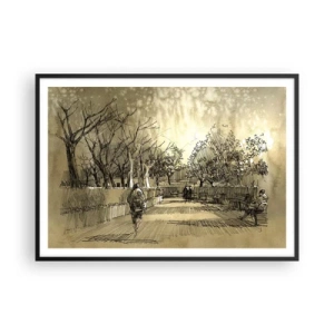 Poster în ramă neagră - Un moment reținut cu pene - 100x70 cm