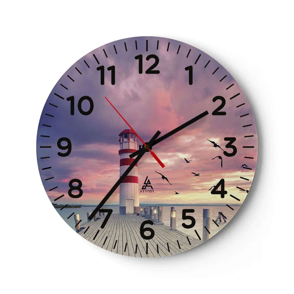 Ceas de perete - Ceas pe sticlă - Să ne întoarcem în port - 30x30 cm