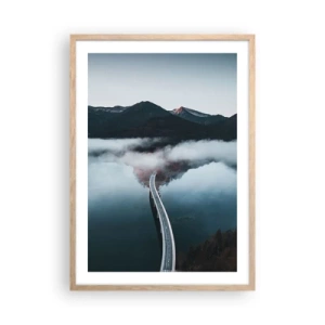 Poster în ramă de stejar deschis - Peste o apă netedă ca o oglindă - 50x70 cm