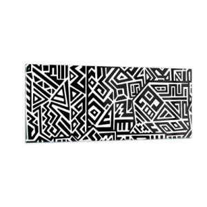 Tablou pe sticlă - Compoziție precolumbiană - 100x40 cm