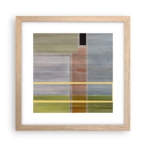 Poster în ramă de stejar deschis - Drept și liniștit - 30x30 cm