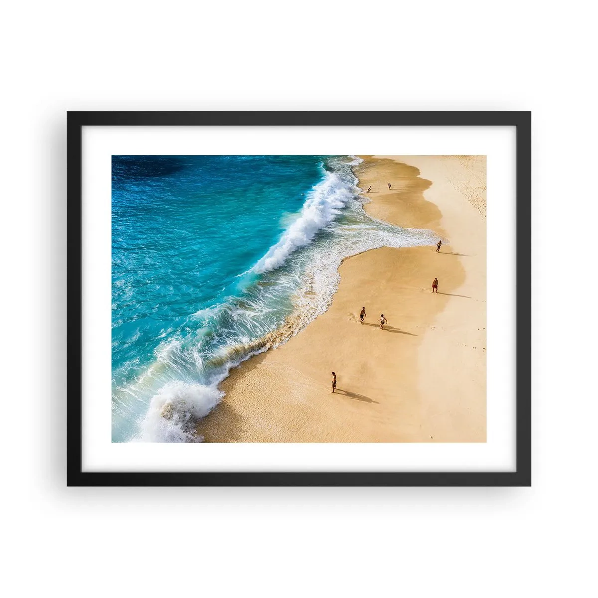 Poster în ramă neagră - Și apoi soarele, plaja... - 50x40 cm