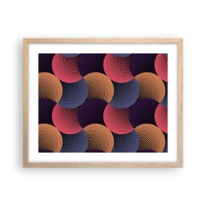 Poster în ramă de stejar deschis - Într-un ritm de cerc - 50x40 cm