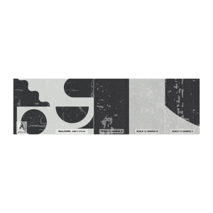 Mostră tapet Premium Sand - Compoziție deasupra și dedesubt - Abstracția, alb-negru, În vârstă - 100x30 cm