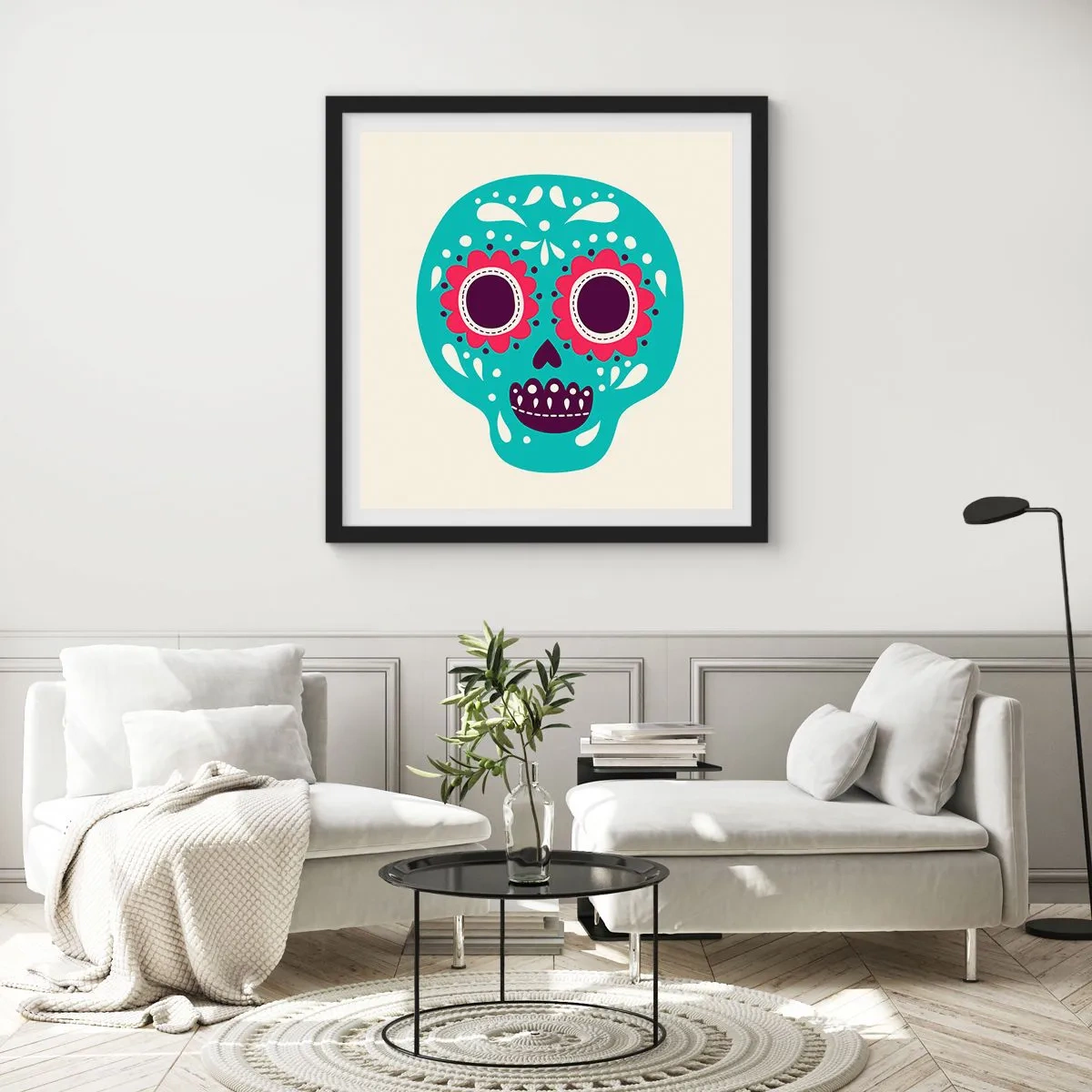 Poster în ramă neagră - Viața - distracție până la moarte - 30x30 cm