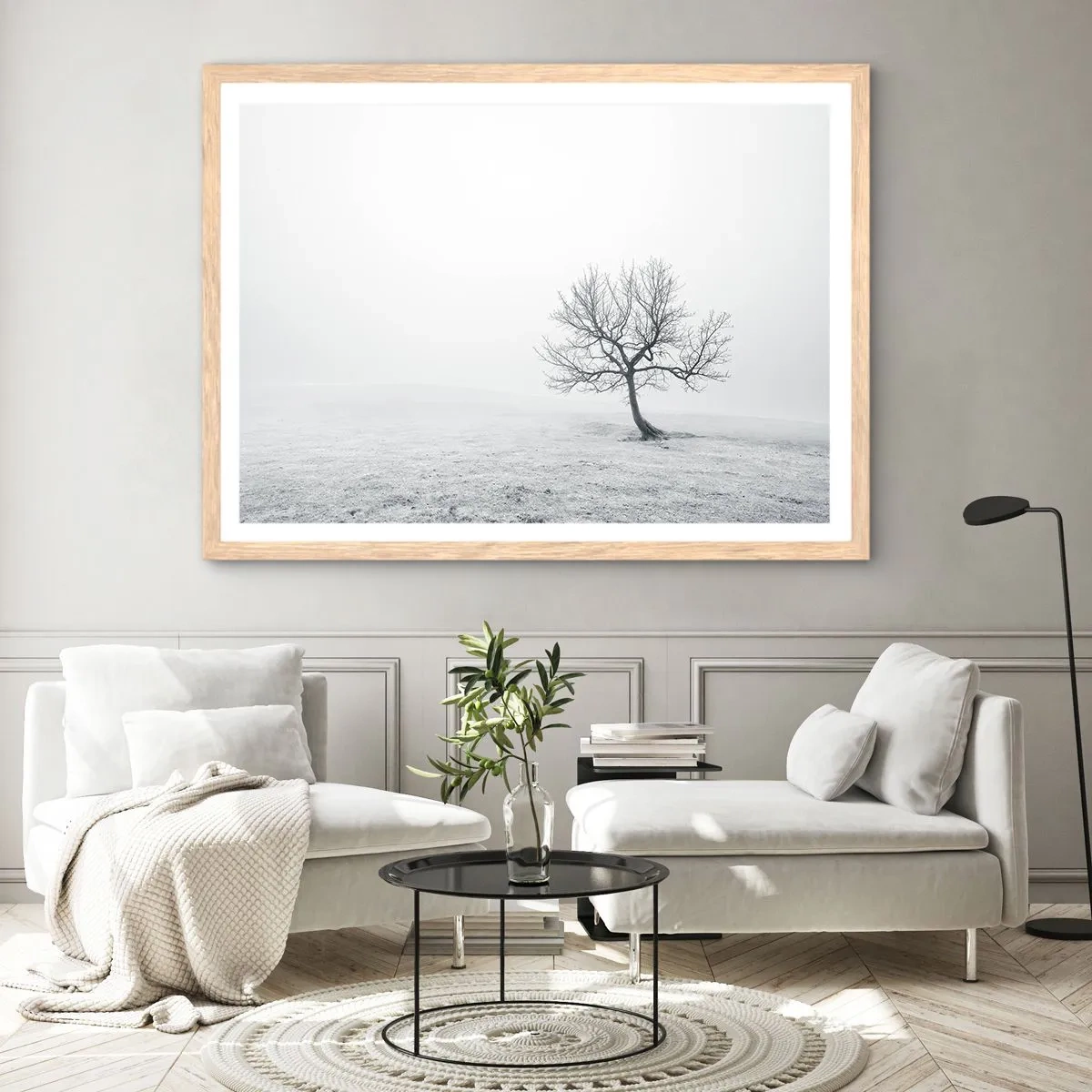 Poster în ramă de stejar deschis - Împotriva neantului - 70x50 cm