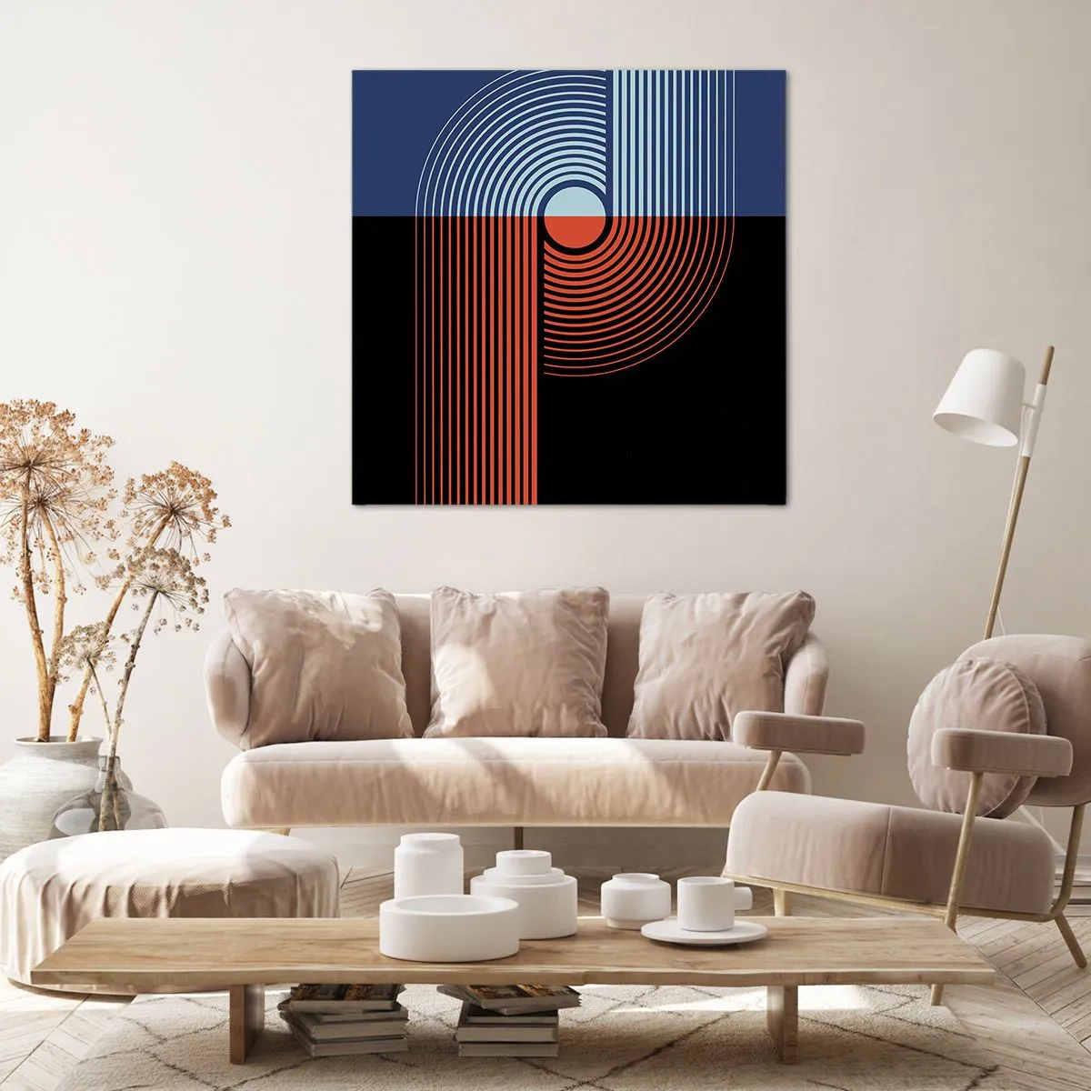 Tablou pe pânză - Într-o îmbrăţişare geometrică - 30x30 cm