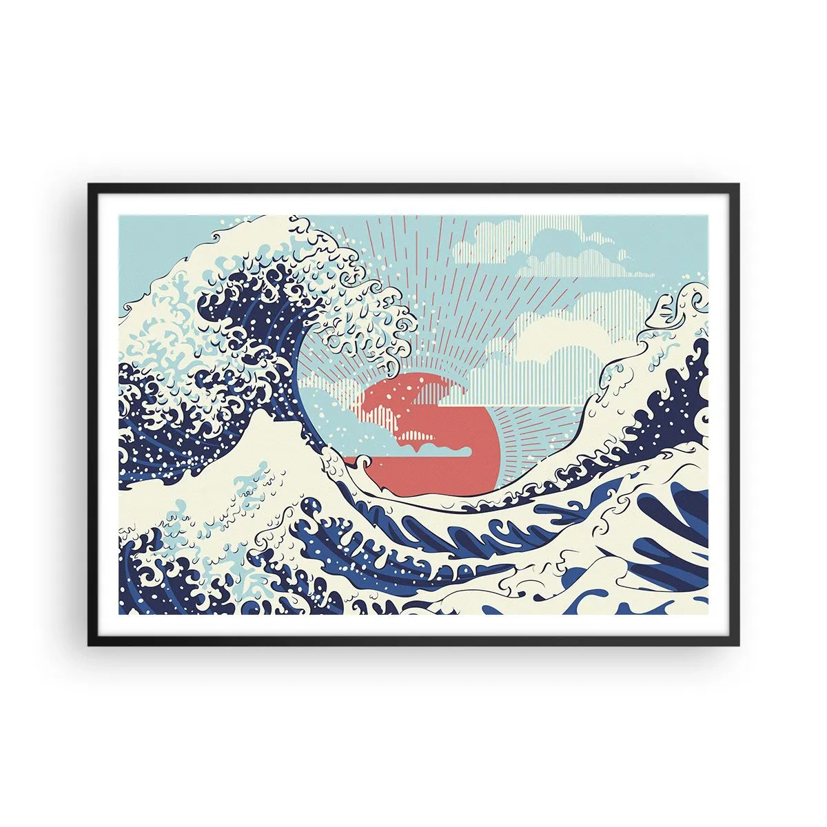 Poster în ramă neagră - Din inspirații japoneze - 100x70 cm
