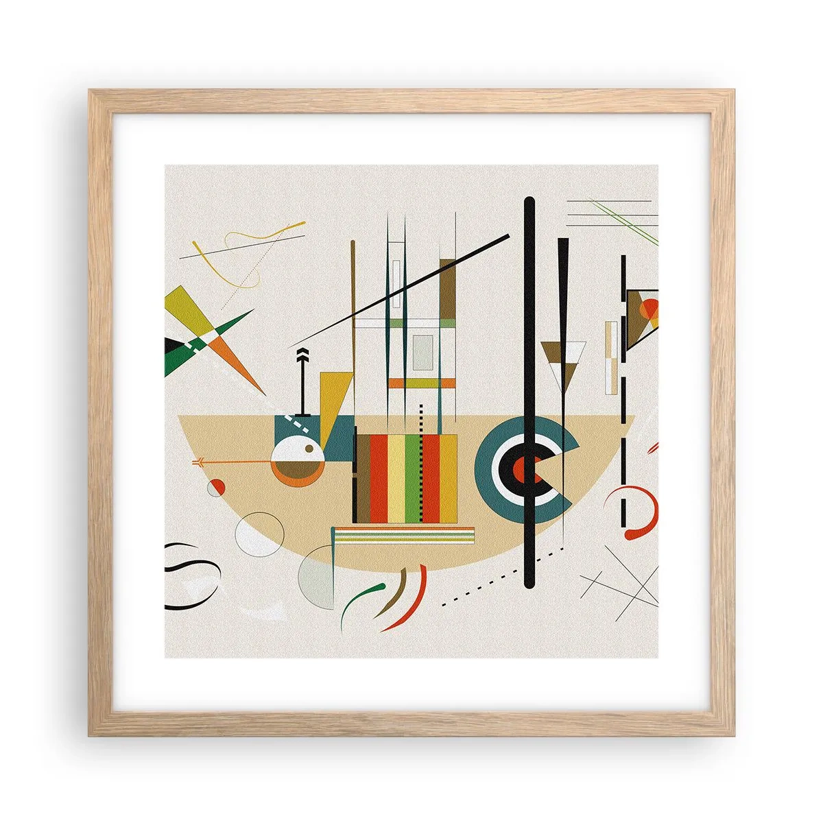 Poster în ramă de stejar deschis - Și lumea râde - 40x40 cm