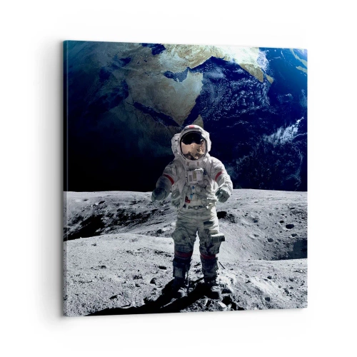 Tablou pe pânză - Salutări de pe Lună - 60x60 cm