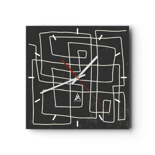 Ceas de perete - Ceas pe sticlă - Nu atât de simplu - 40x40 cm
