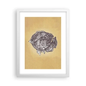 Poster în ramă albă - Dintr-un ocean de ornamente - 30x40 cm