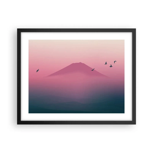 Poster în ramă neagră - Călători deasupra norilor - 50x40 cm