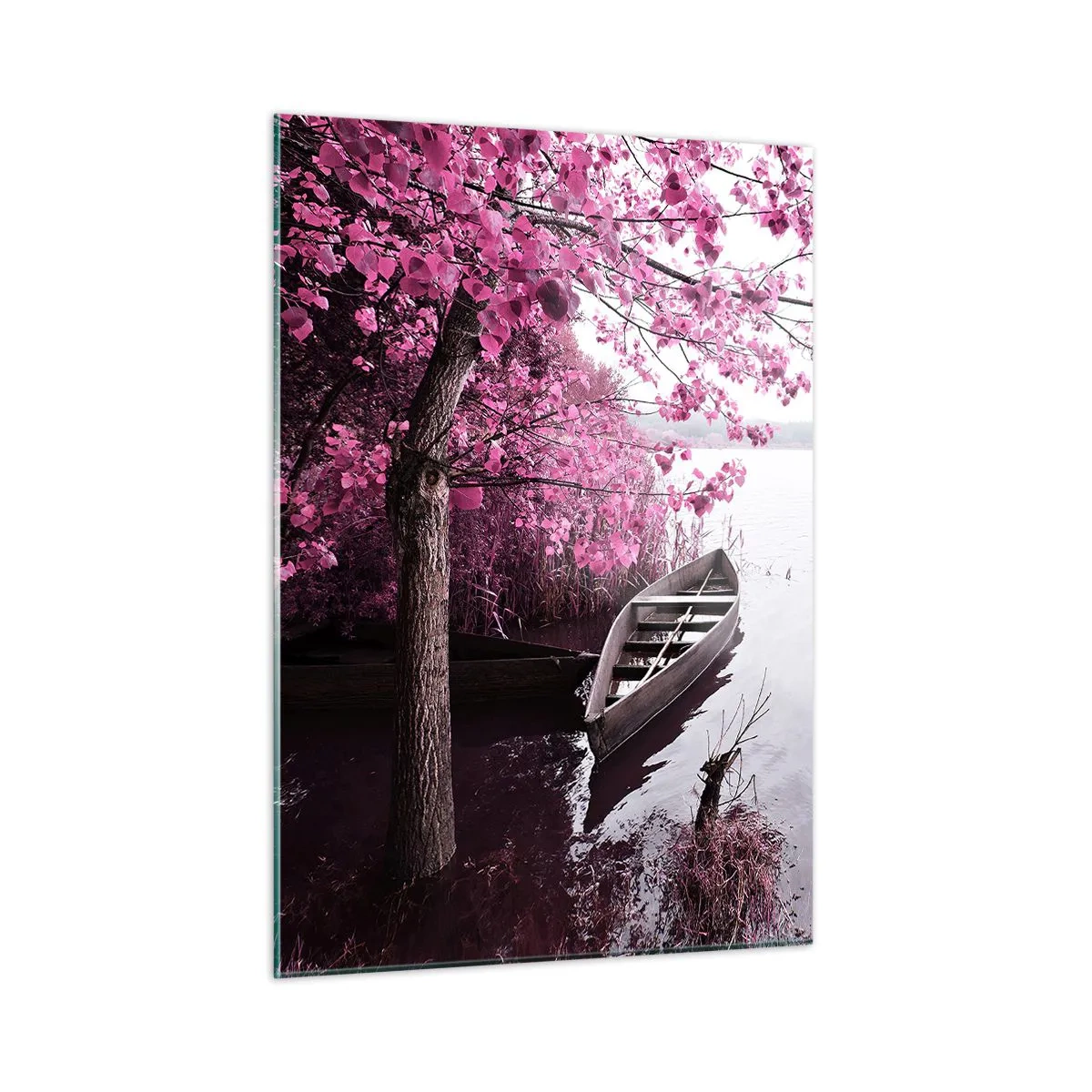 Tablou pe sticlă - În tăcerea roz - 50x70 cm