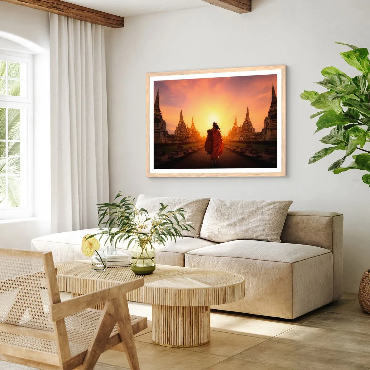 Poster în ramă de stejar deschis - În pace prin eternitate - 100x70 cm