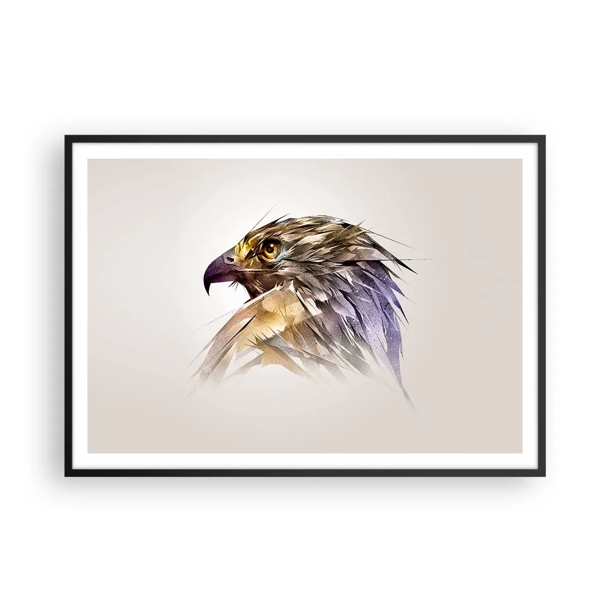 Poster în ramă neagră - Portretul unui războinic - 100x70 cm