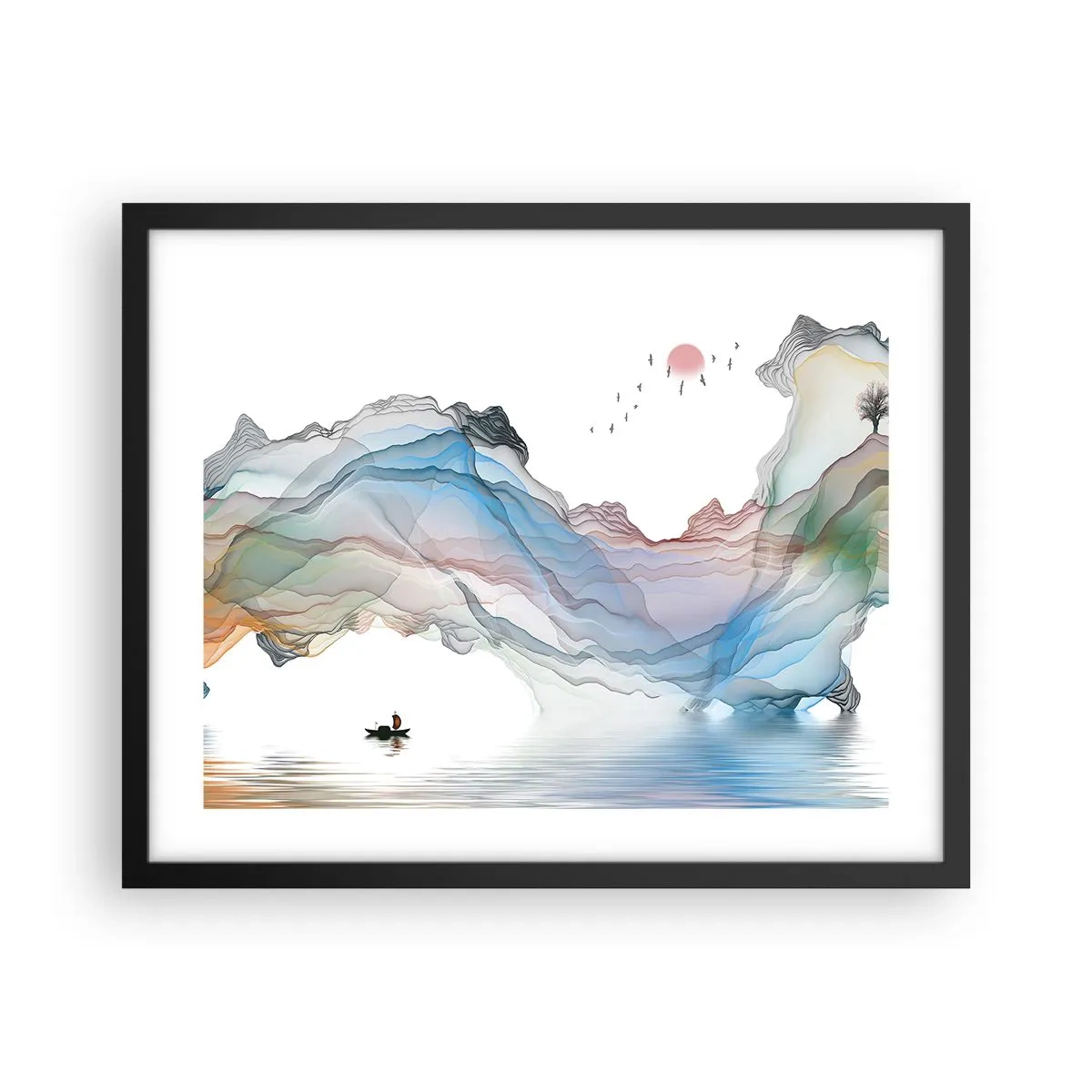 Poster în ramă neagră - Spre munții de cristal - 50x40 cm